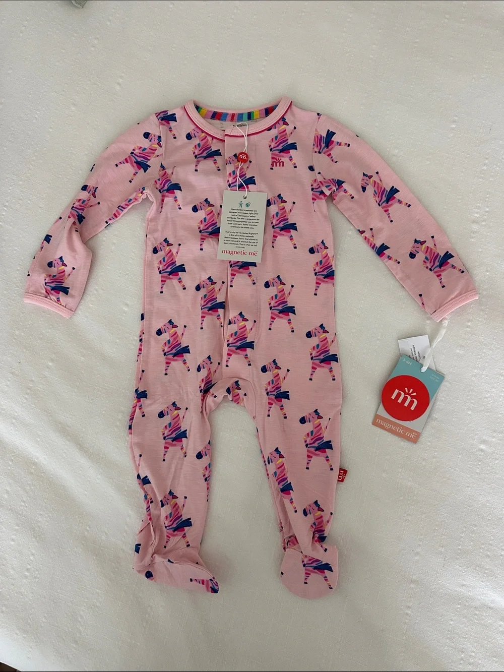 Magnetic Me Pink Zebra footies